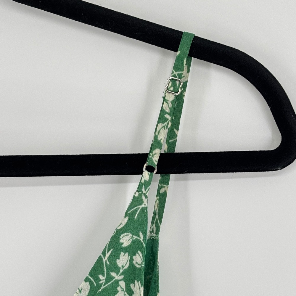 Reformation Thora Floral Wrap Mini Dress Cilantro Green Women Size XS Sleeveless - Picture 8 of 9